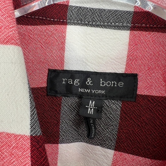 Rag & Bone Top Womens M Buffalo Plaid Red Checkered‎ Western Country - Picture 4 of 9